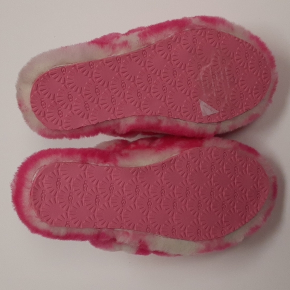LAST CALL! UGG Youth Fluff Yeah Slide Slipper Pink/White Sz 1 - Picture 6 of 7